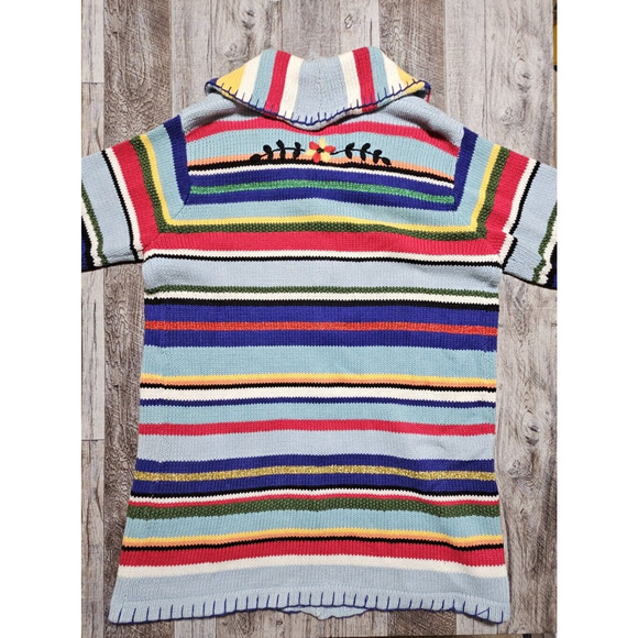 Storybook Knits VTG Cardigan Sweater Floral Beaded Embroidered Handmade Size L - Picture 7 of 14